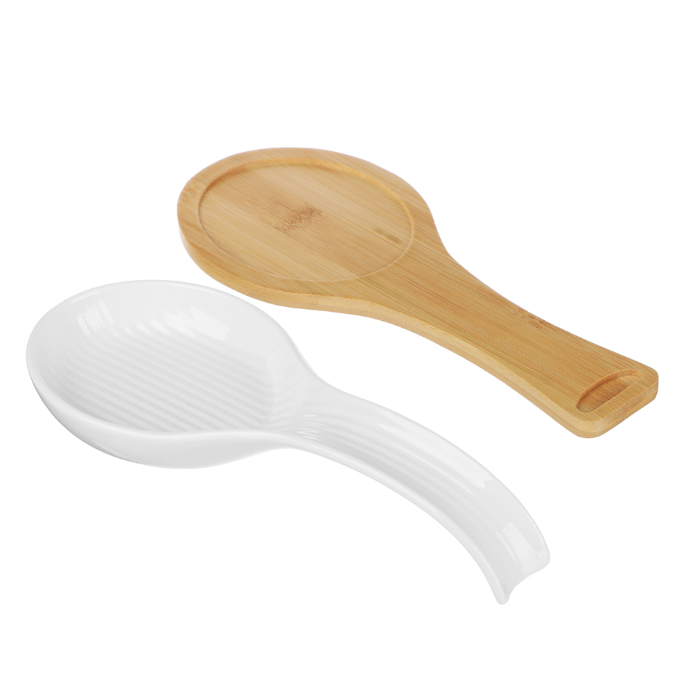 Подставка под ложку тм MILLIMI, 24х9,5х4,5см, фарфор, бамбук - #7