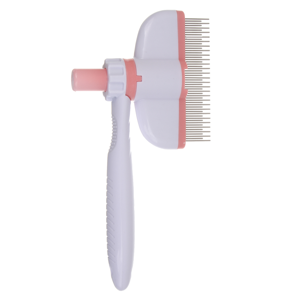 Расческа для животных с кнопкой удаления шерсти тм VETTA, пластик, металл, 18 см - #3