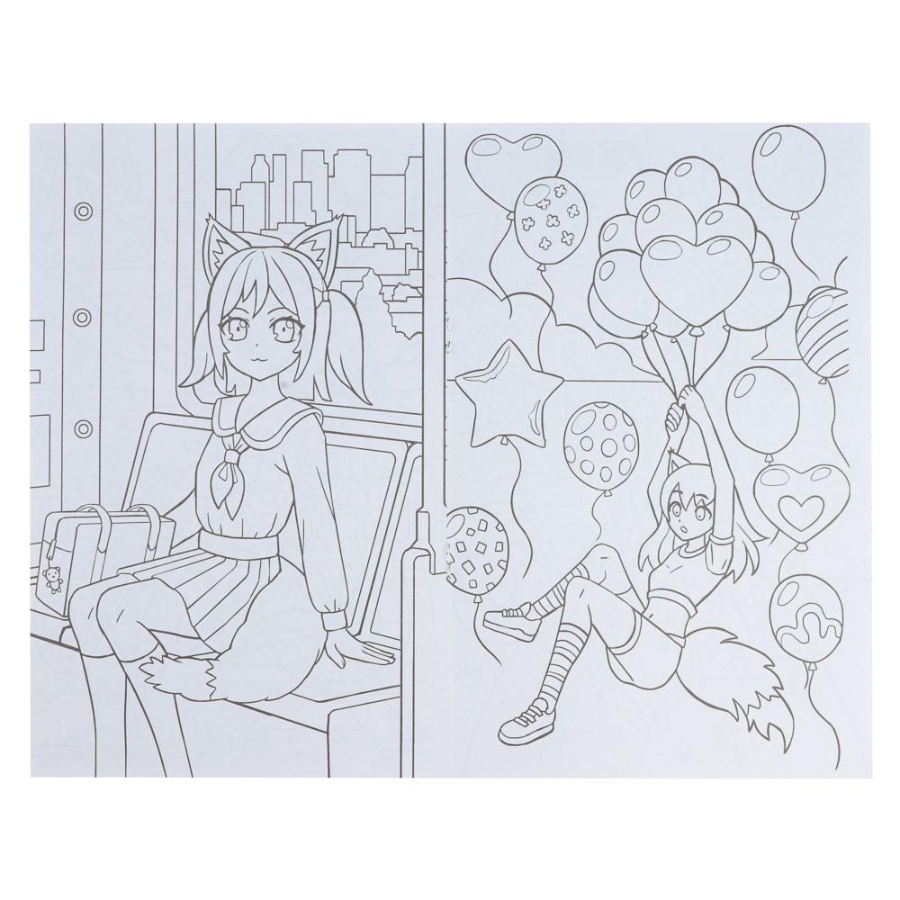 Раскраска аниме, 17х26см, 12 стр., 5 дизайнов - #5
