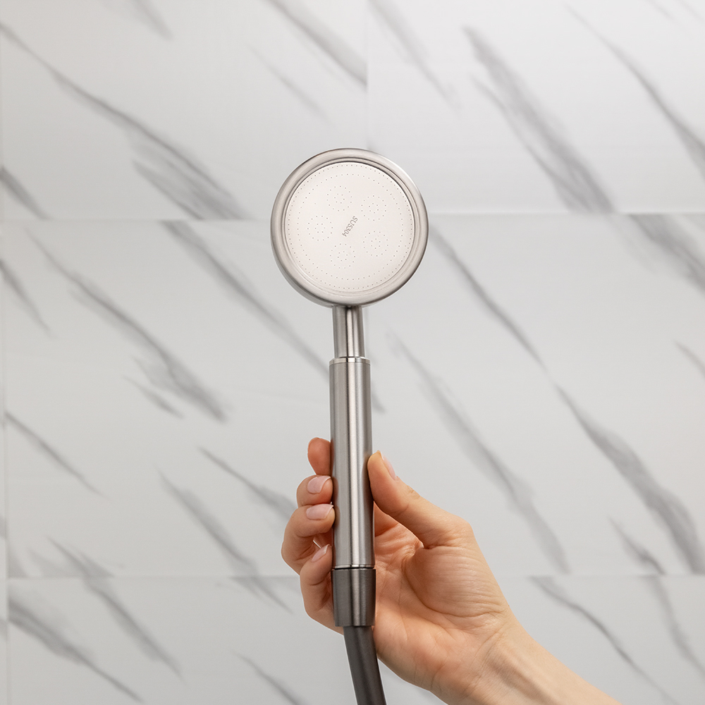 Лейка для душа водосберегающая, 1 режим, 80мм, микроточки, нержавеющая сталь 304, сатин - #6