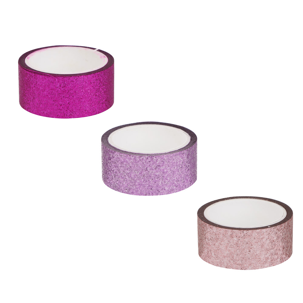 Набор клейкой ленты тм Сноубум, 3 шт, 1,5см x 3 м, бумага, 2 диз. - #3