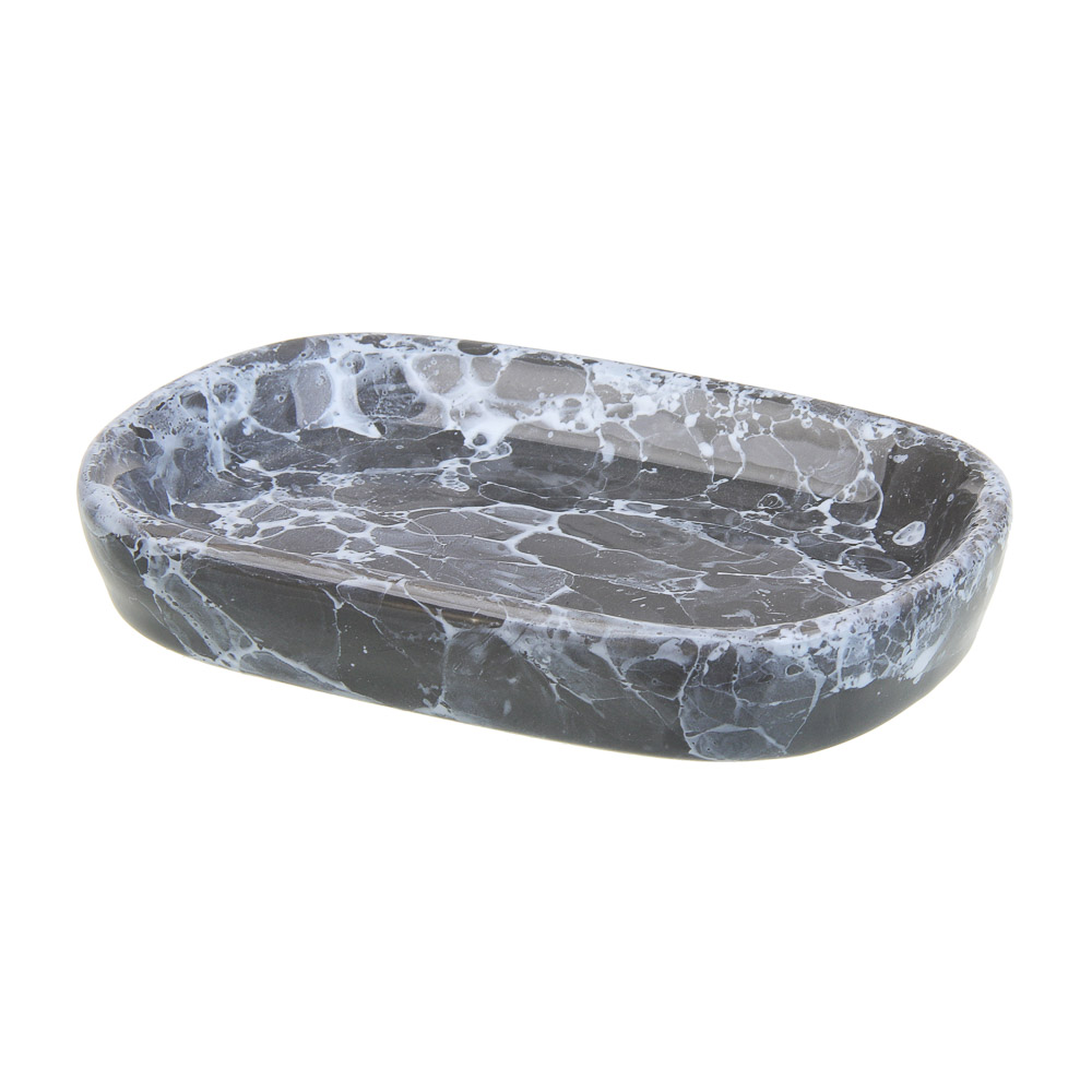 VETTA Мыльница, 13,5x9x2,5 см, керамика, "Космос", мрамор серый - #3