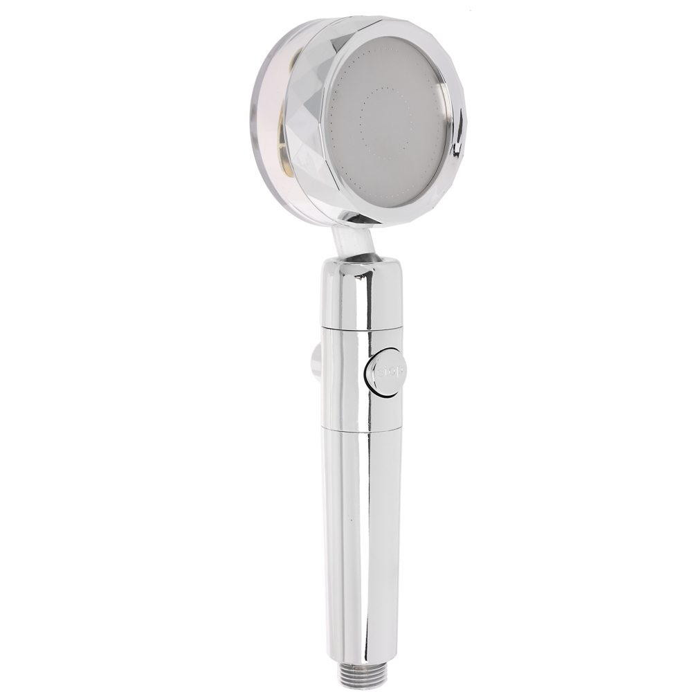 Лейка для душа-турбо лейка, 1 режим, с вентилятором, кнопка стоп, 75мм, хром - #1