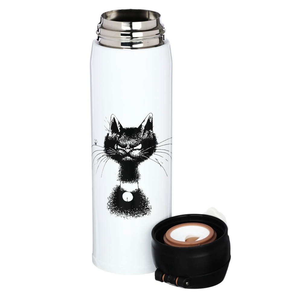 SATOSHI Термос-кружка с крышкой на защелке, 450мл "Коты", нерж.сталь - #3