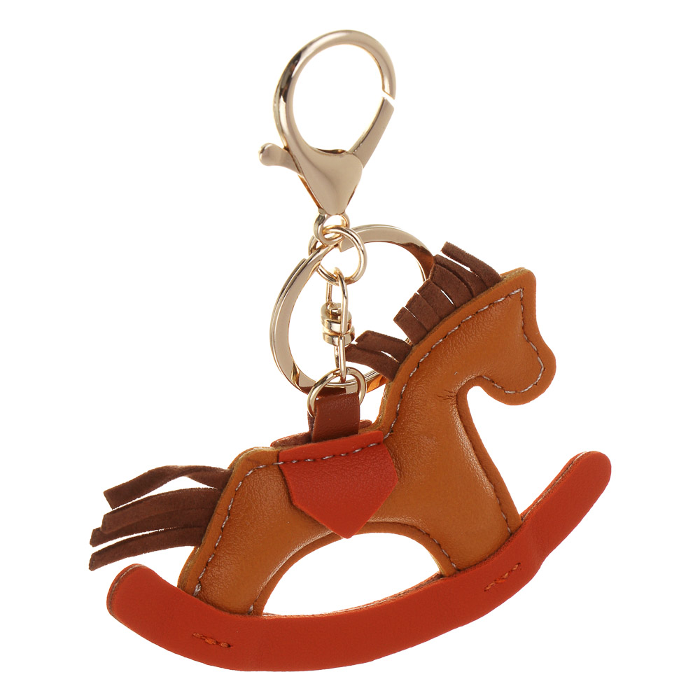 СНОУ БУМ Брелок лошадка иск.кожа бежевая, 9 см - #3