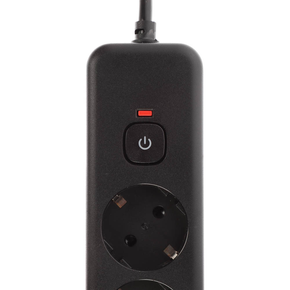 Удлинитель, сетевой фильтр 3 гнезда 3м BY Black, выкл., 2500Вт, чёрный - #4