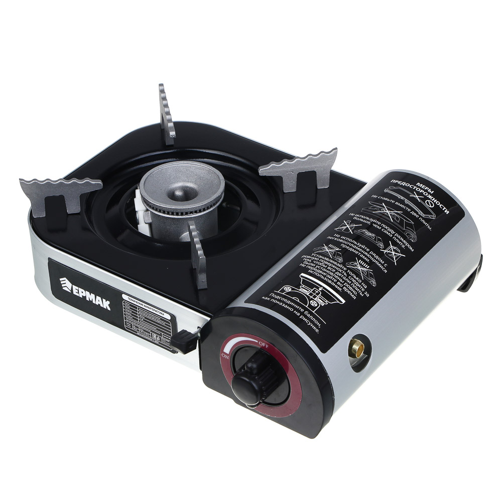 ЕРМАК Плитка газовая с цанговым захватом, переходник, кейс, алюминий, 25х20х7,7см - #8