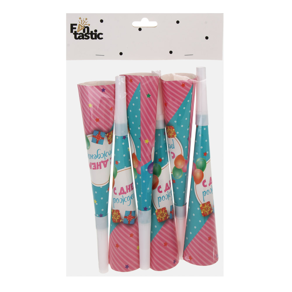 Набор праздничных гудков тм Fntastic, 6шт, 20,5х3,5см, бумага, пластик, 2 вида - #6
