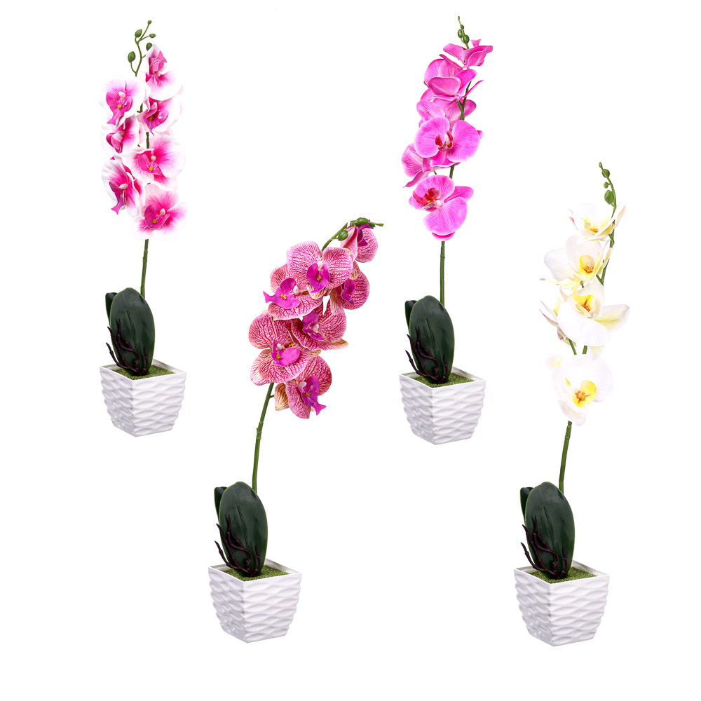 Цветочная композиция Ladecor "Орхидеи", в декоративном горшке - #1