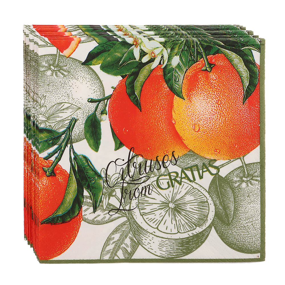 Салфетки бумажные Gratias 3 слоя, 33 см, 4 дизайна, 20шт. - #5