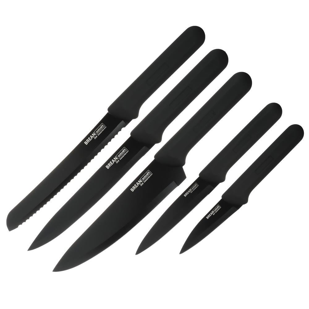 SATOSHI Бреан Набор ножей кухонных 6пр, подставка с полипропиленовыми разделителями - #4