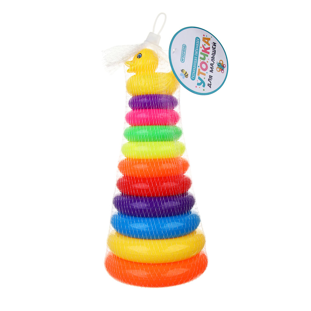 ИГРОЛЕНД Развивающая пирамидка "Уточка",11 элементов, PE, 14х14х33см - #6