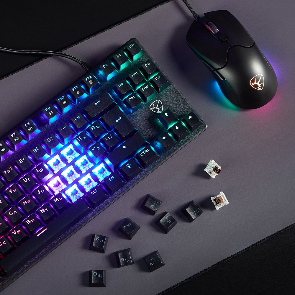 Игровая клавиатура проводная Buckler BY TKL механическая, 87 кл., Outemu "Brown", RGB, 2м - #11