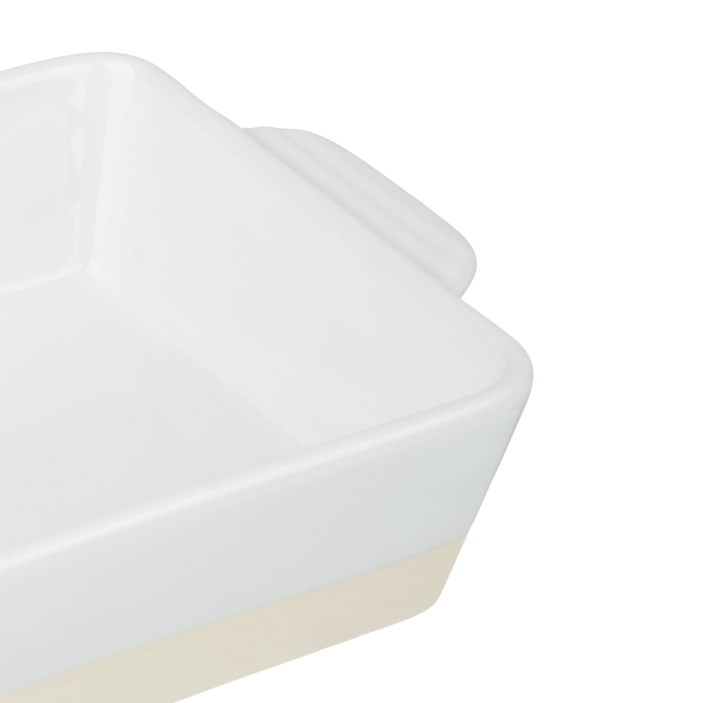 Форма для запекания и сервировки прямоугольная 22,9х16,5х5,3см тм MILLIMI белый, керамика - #3