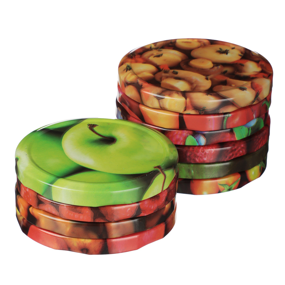 Набор крышек металлических для консервирования Твист-офф, 10шт, D-82мм, литография - #1