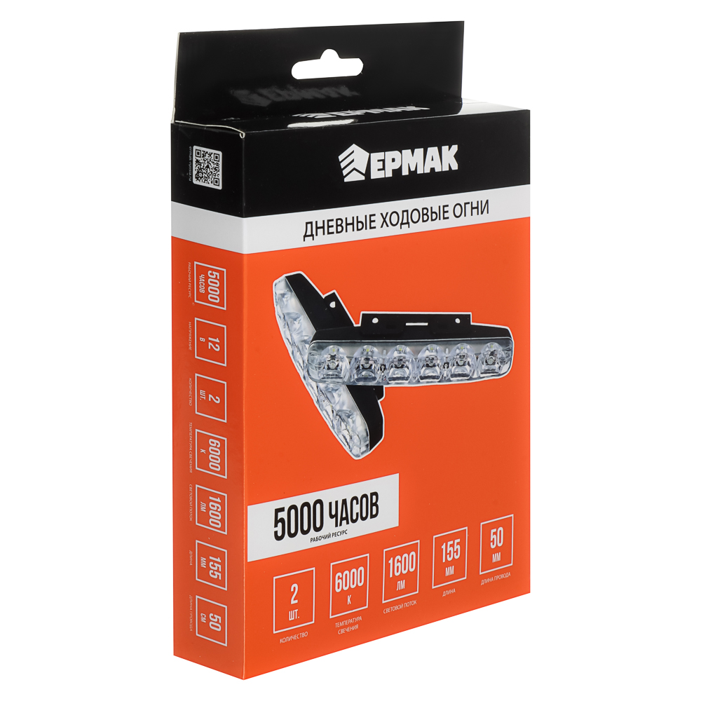 ЕРМАК Дневные ходовые огни, LED 6шт., пласт. корп., 155мм, 12V, белый, 2шт. - #4