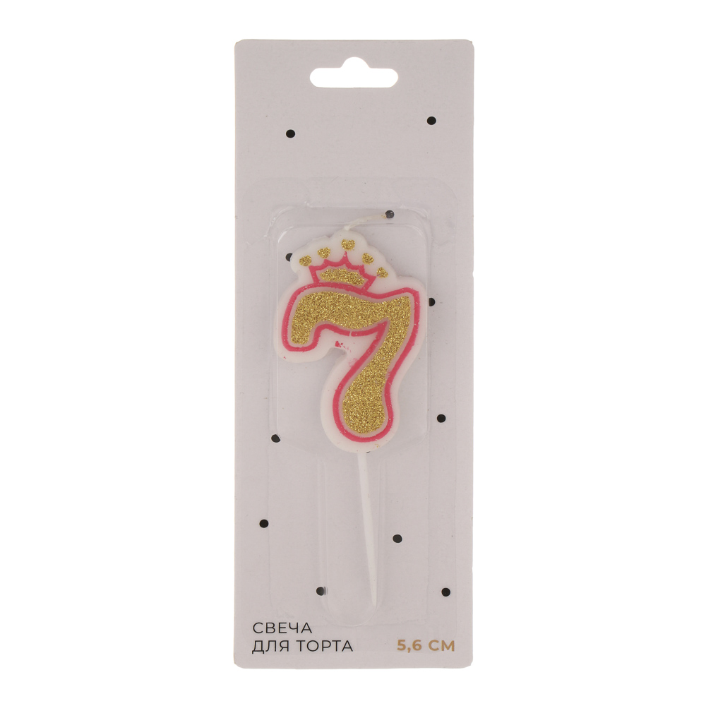 Свеча для торта тм Fntastic 5,6 см, в форме цифр (7), парафин - #4