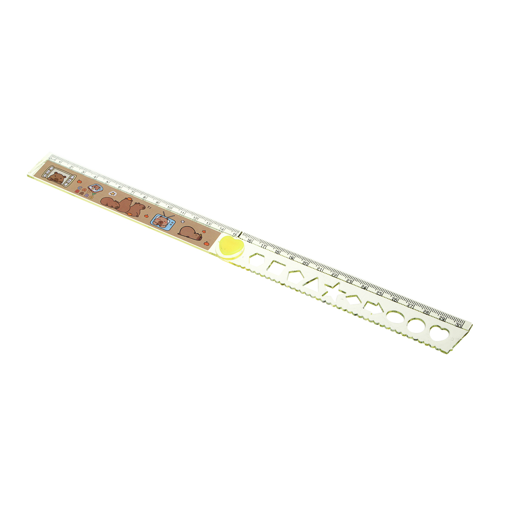 Набор канцелярский 4 пр., линейка раскладная, ластик, точилка, карандаш ч/гр "Капибара", ПВХ пенал - #11