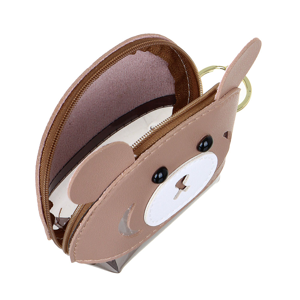 Брелок - кошелек для мелочи, 10x9х4см, "Зверята", искусственная кожа, металлический карабин, 4 диз. - #5