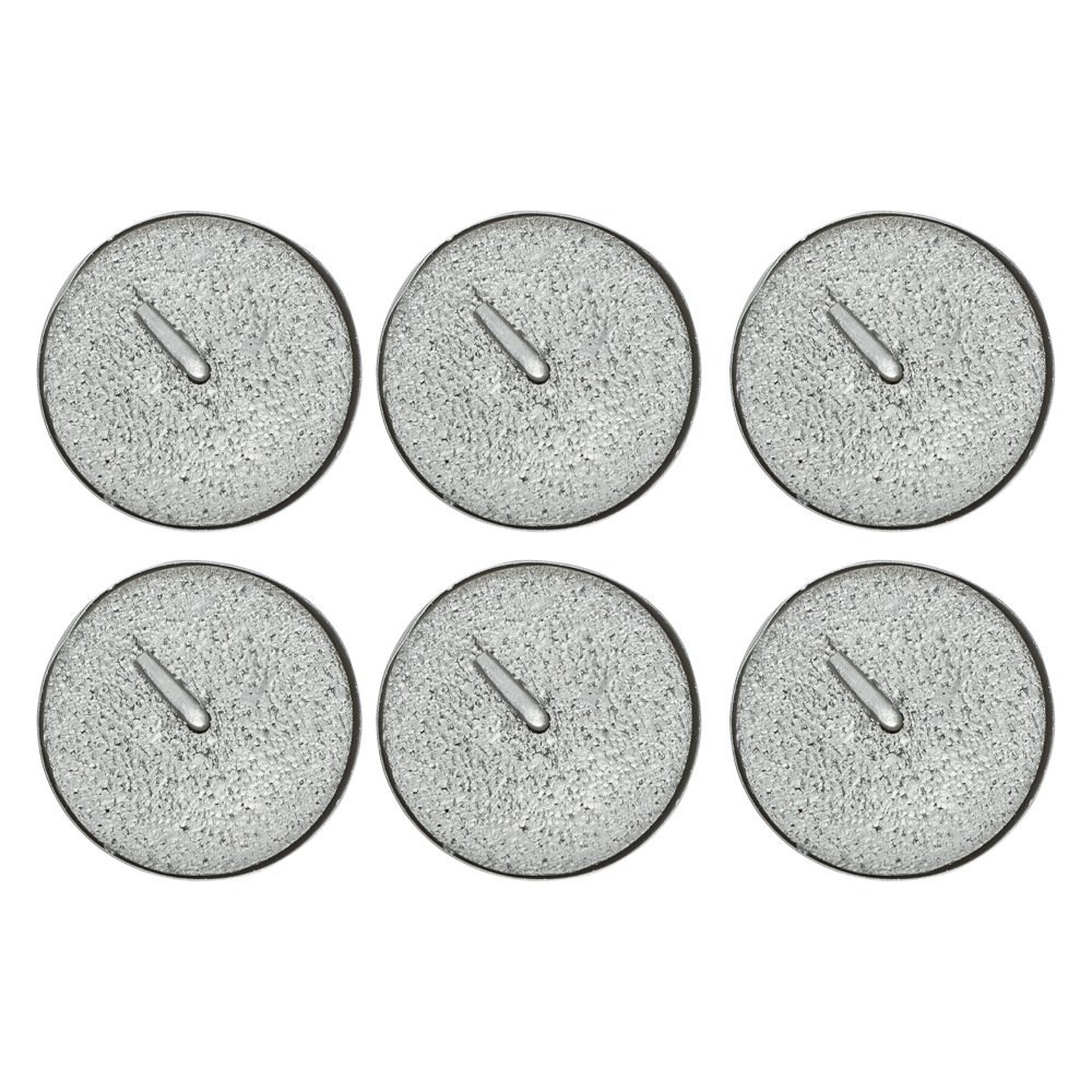 Свеча в гильзе 6 шт, лакированная, парафин, серебро - #3