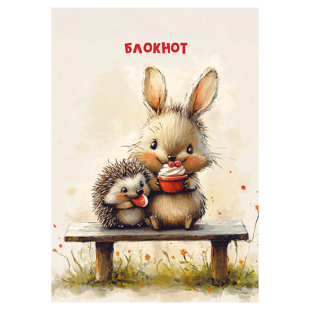 Блокнот А6, 40л., офсет, обложка картон, спираль, в клетку, 9 диз. - #5