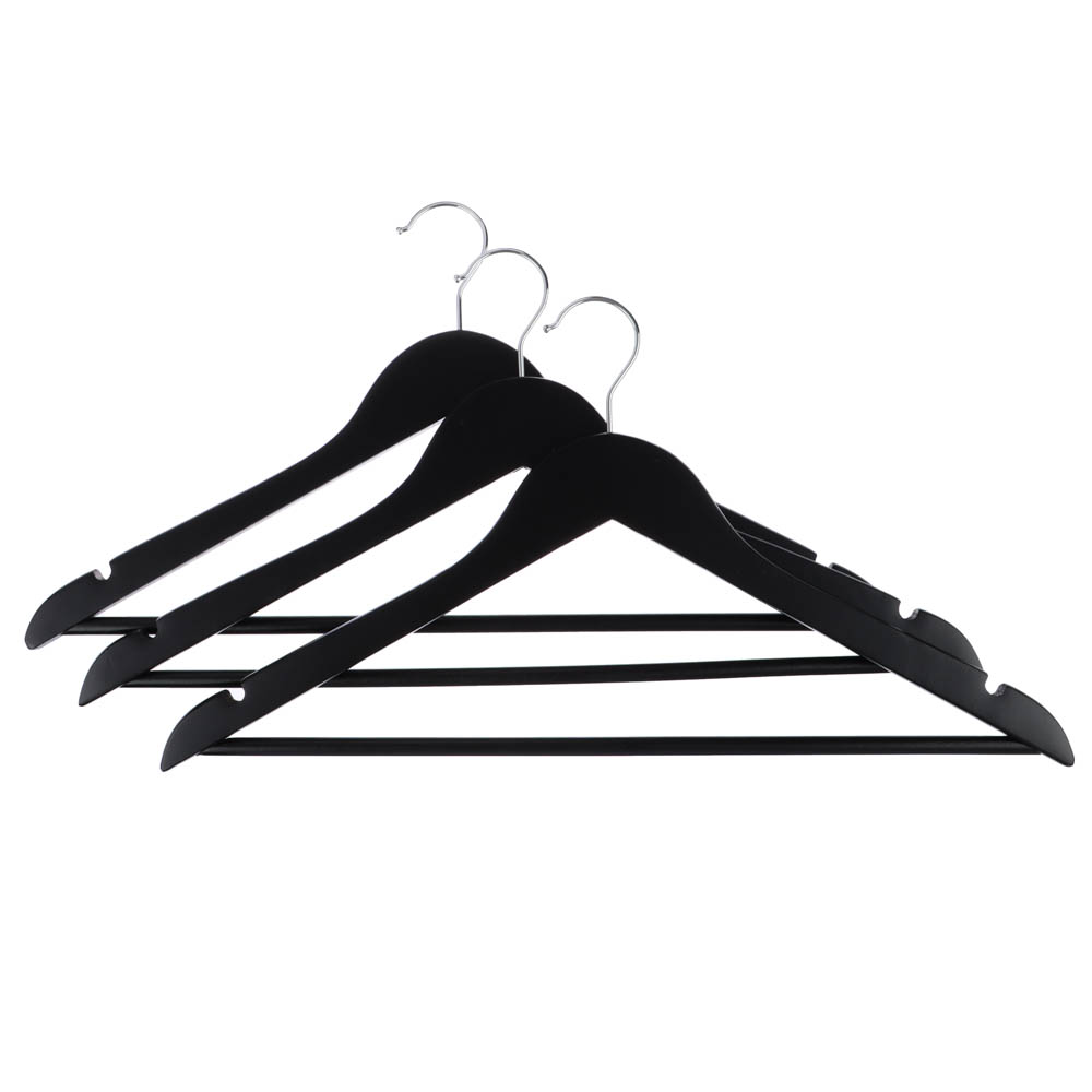 Набор вешалок для одежды Vetta, дерево, черные, 45 см, 3 шт - #1