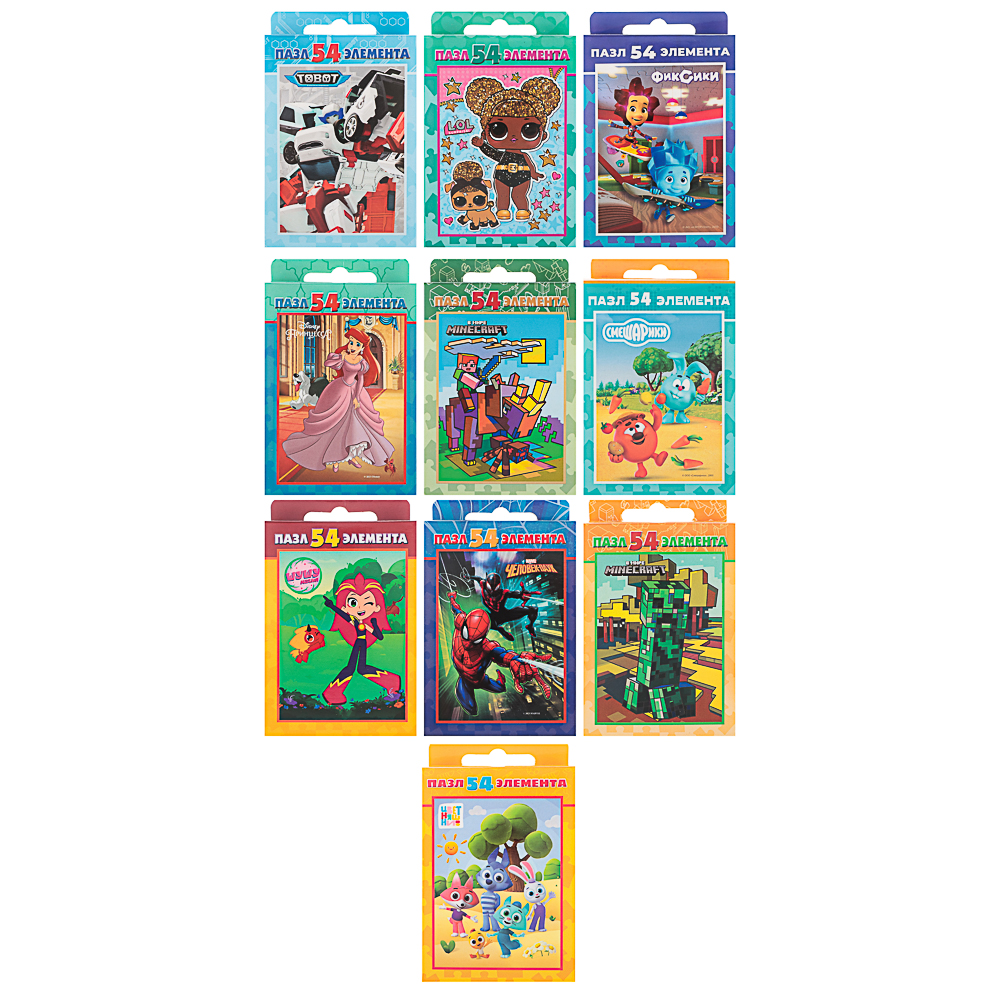 Пазл 54 элемента, 10,5х2,5х6,5см в ассортименте - #1
