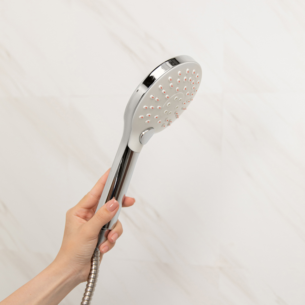 RAIN Лейка для душа, 3 режима, кнопка, 120мм, хром - #5