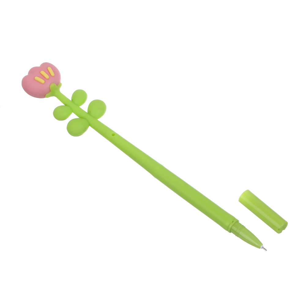 Ручка гелевая силиконовая синяя "Тюльпан", 6 видов, шоу-бокс - #3