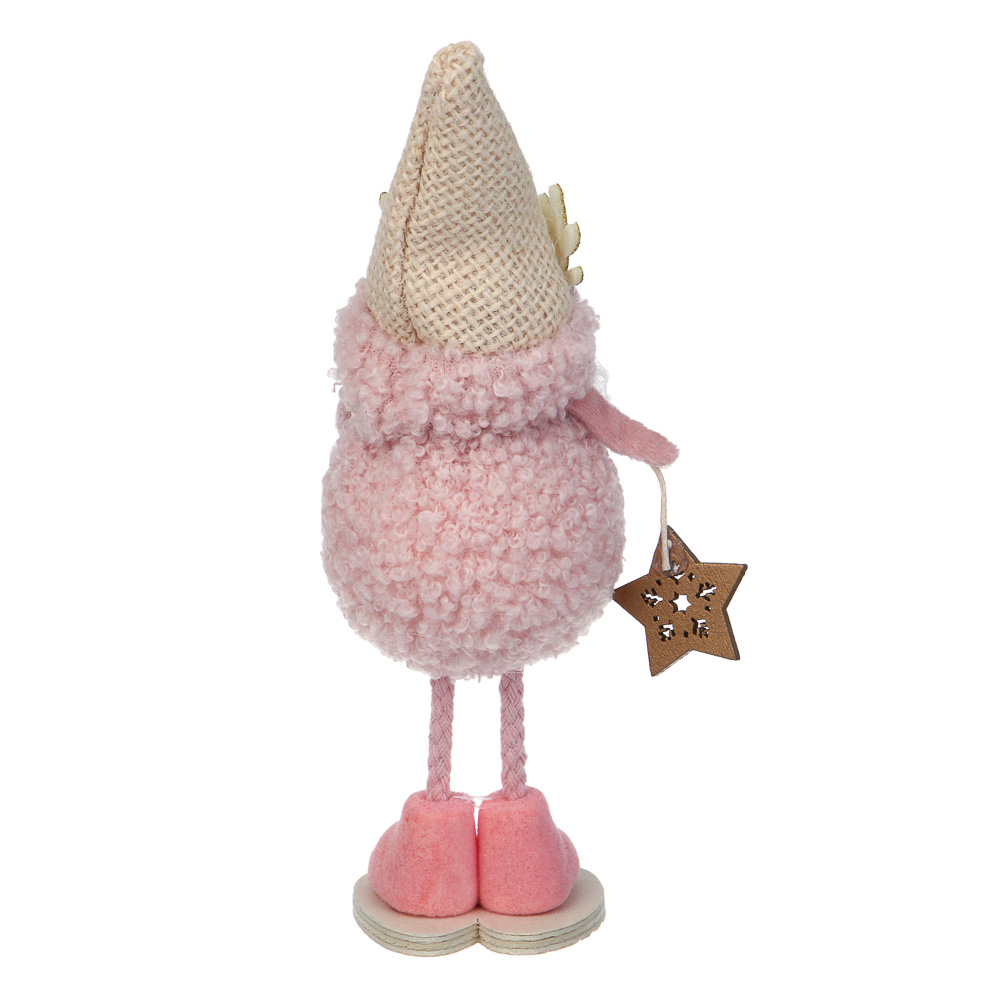 СНОУ БУМ Сувенир Гном 5x6x18 см, полиэстер, коричневый, розовый, 4 вида - #5