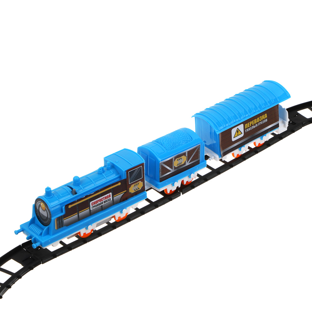 ИГРОЛЕНД Железная дорога "Грузовой поезд", движение, 1хАА, пластик, 25х25х4 см, 4 дизайна - #9