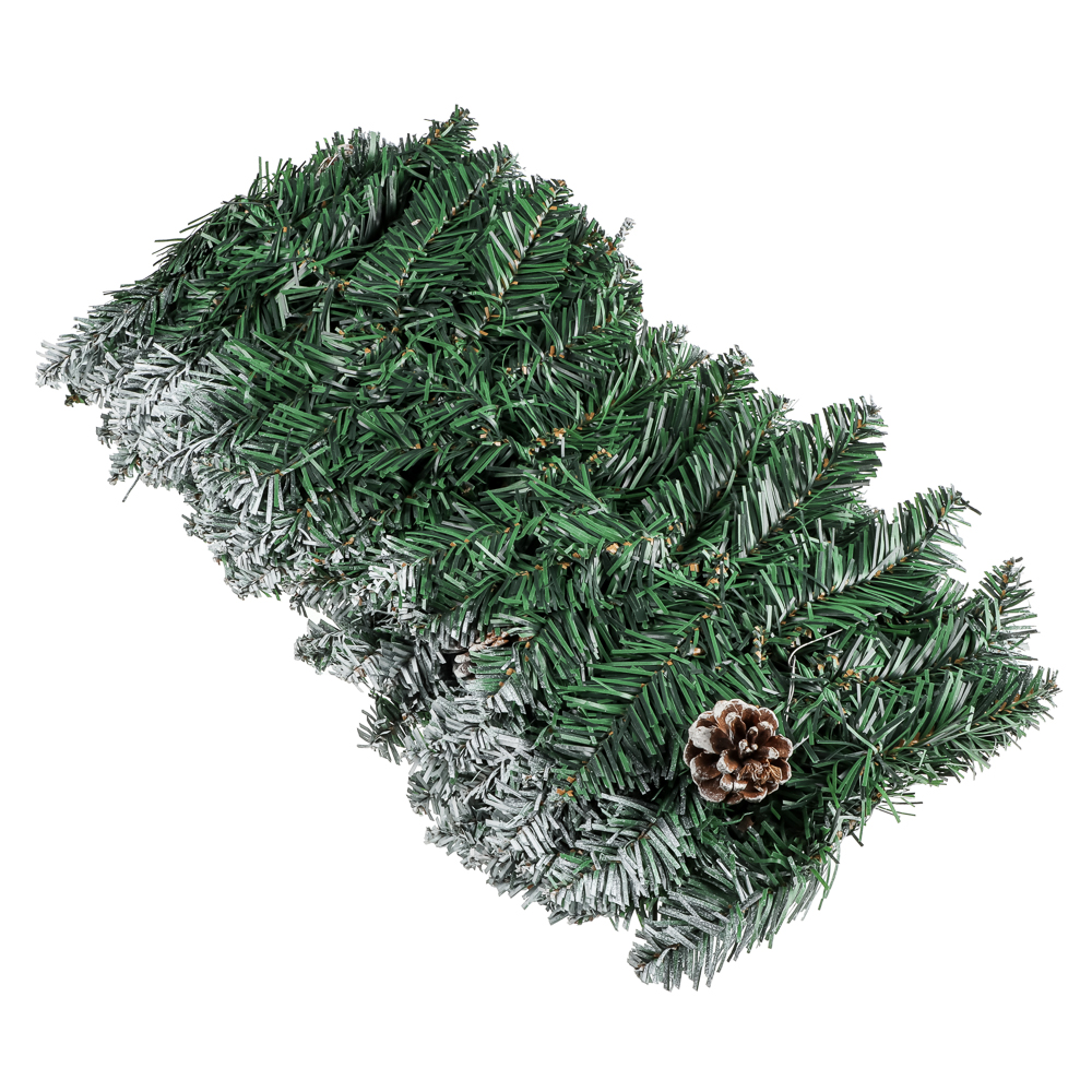 СНОУ БУМ Еловая гирлянда заснеженная с шишками 270x25 см, ПВХ, 26-81 - #3