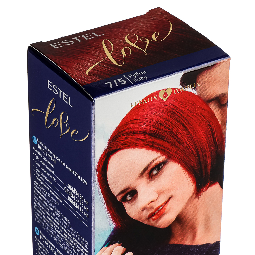 Стойкая крем-краска для волос ESTEL LOVE, тон 7/5, "Рубин" - #2