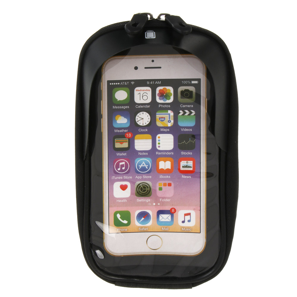 Велосумка на руль, тм BY SPORT, с экраном под телефон, черная - #3