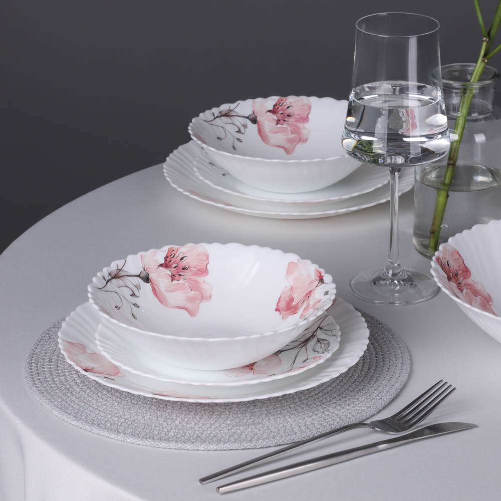 MILLIMI Роселла Набор столовой посуды 13 пр., опаловое стекло - #13