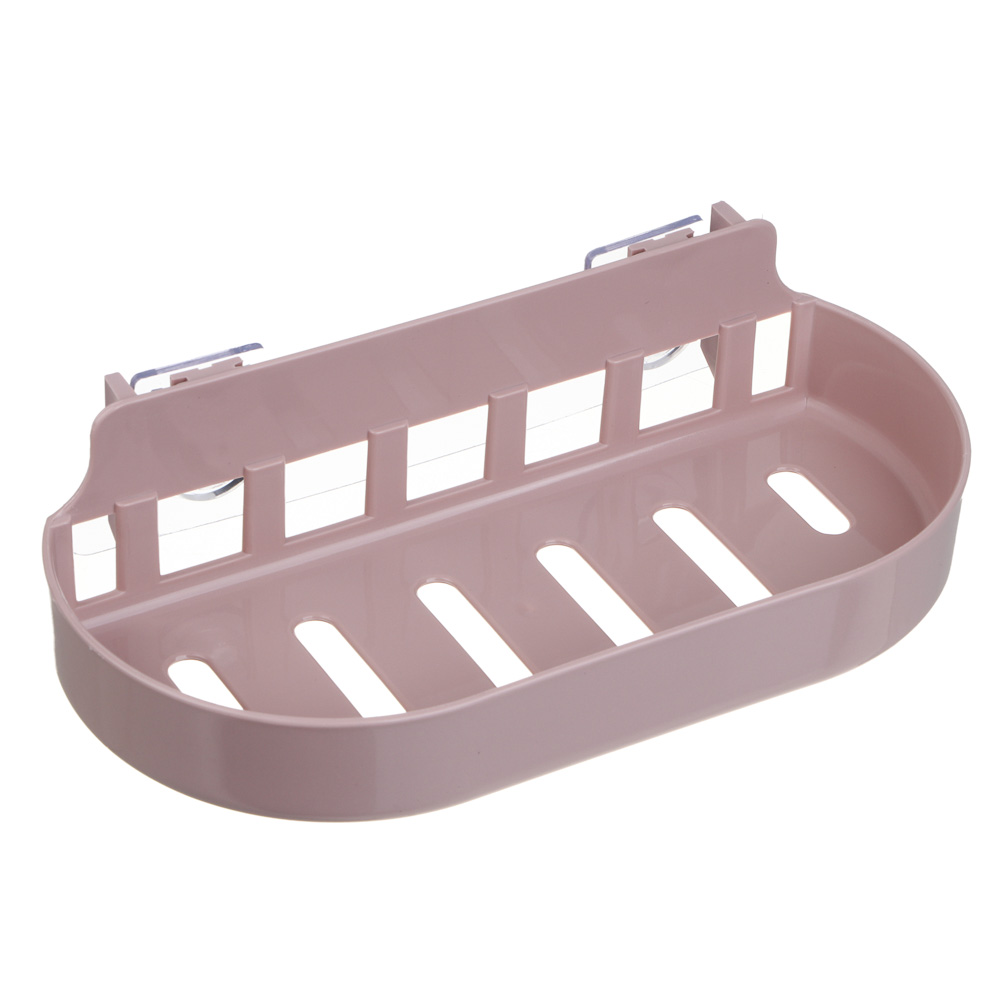 VETTA Classic Полка настенная овальная, пластик, 22x10x3 см, пудровый - #1