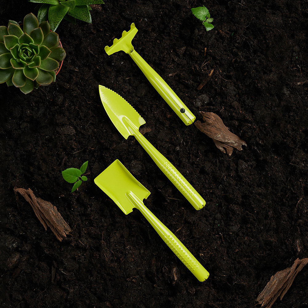 INBLOOM Набор садовых инструментов, 3шт (грабельки-1шт, лопатка-2шт), металл - #7