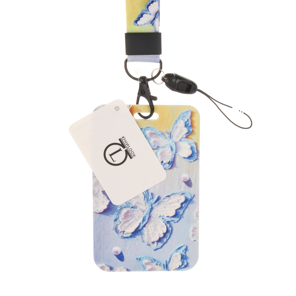 Чехол брелок для пропуска тм ЮL Funny на ленте, пластик, металл, 11х7см, 4 дизайна - #6