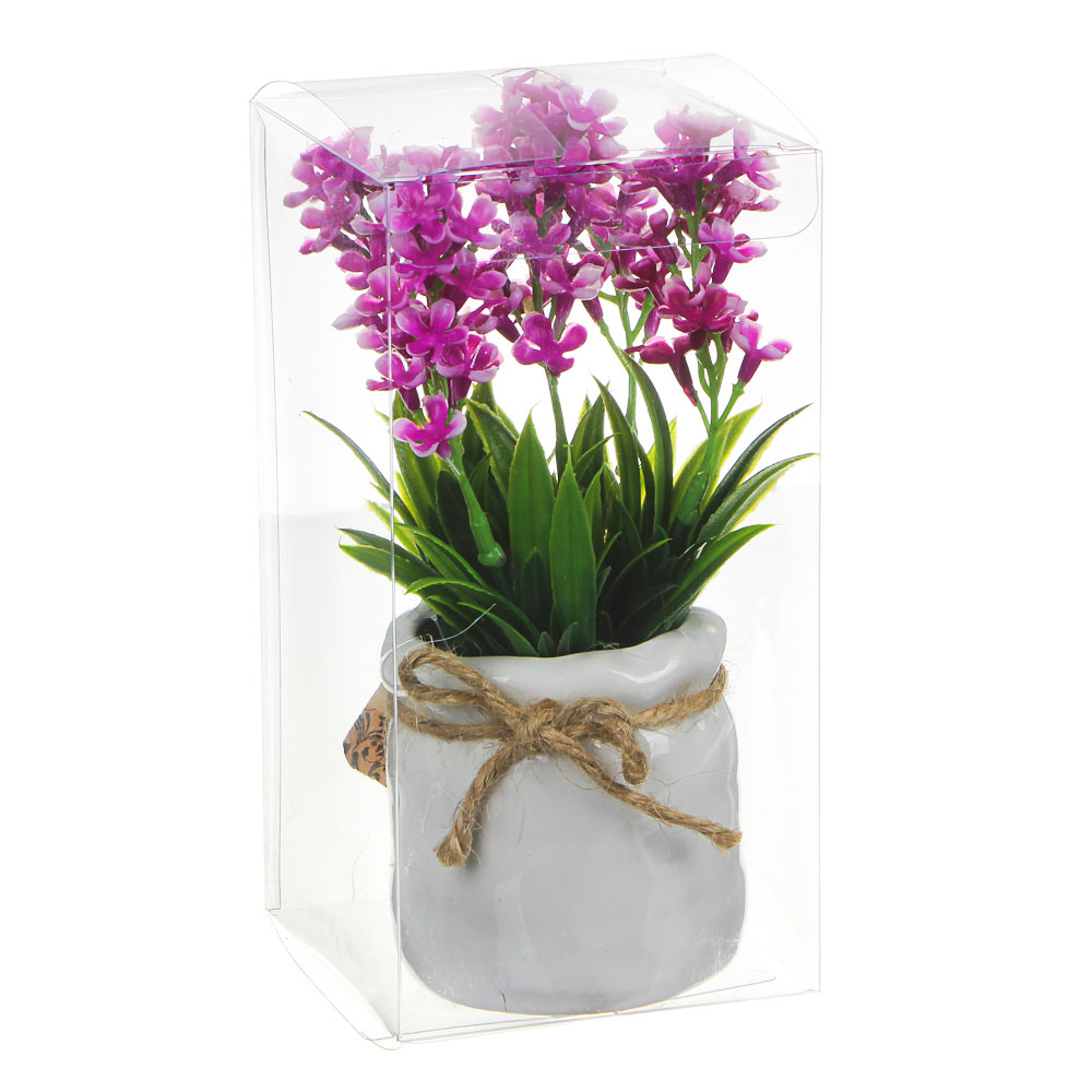 LADECOR Цветы в горшке 15,5х8х8см, полиэстер, керамика, 3 цвета, 2 вида, арт.GRSH-2 - #5