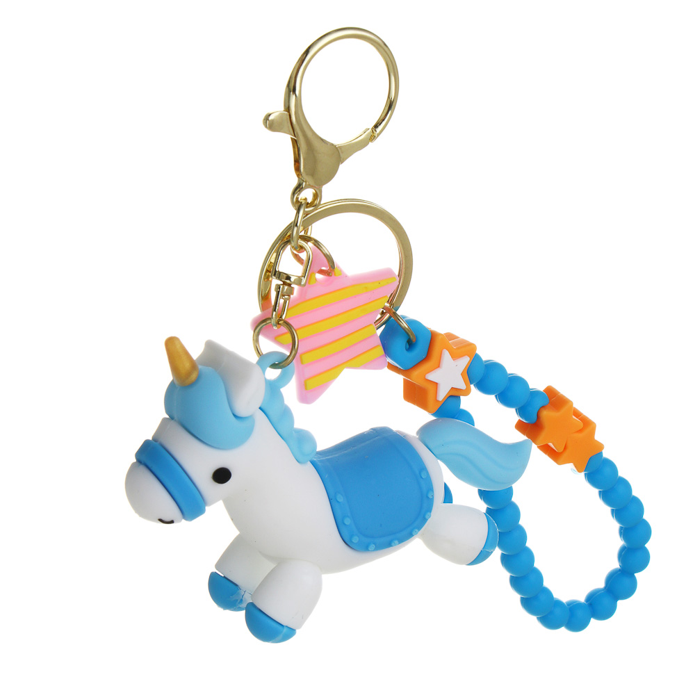 СНОУ БУМ Брелок "Лошадка-Единорог", 8х2,3х6см, ПВХ, металл, 4 дизайна - #3