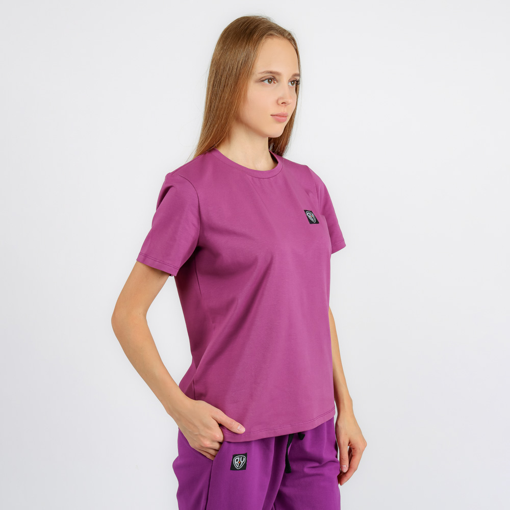 BY Футболка женская, хлопок / лайкра, размер M, цвет сиреневый - #1
