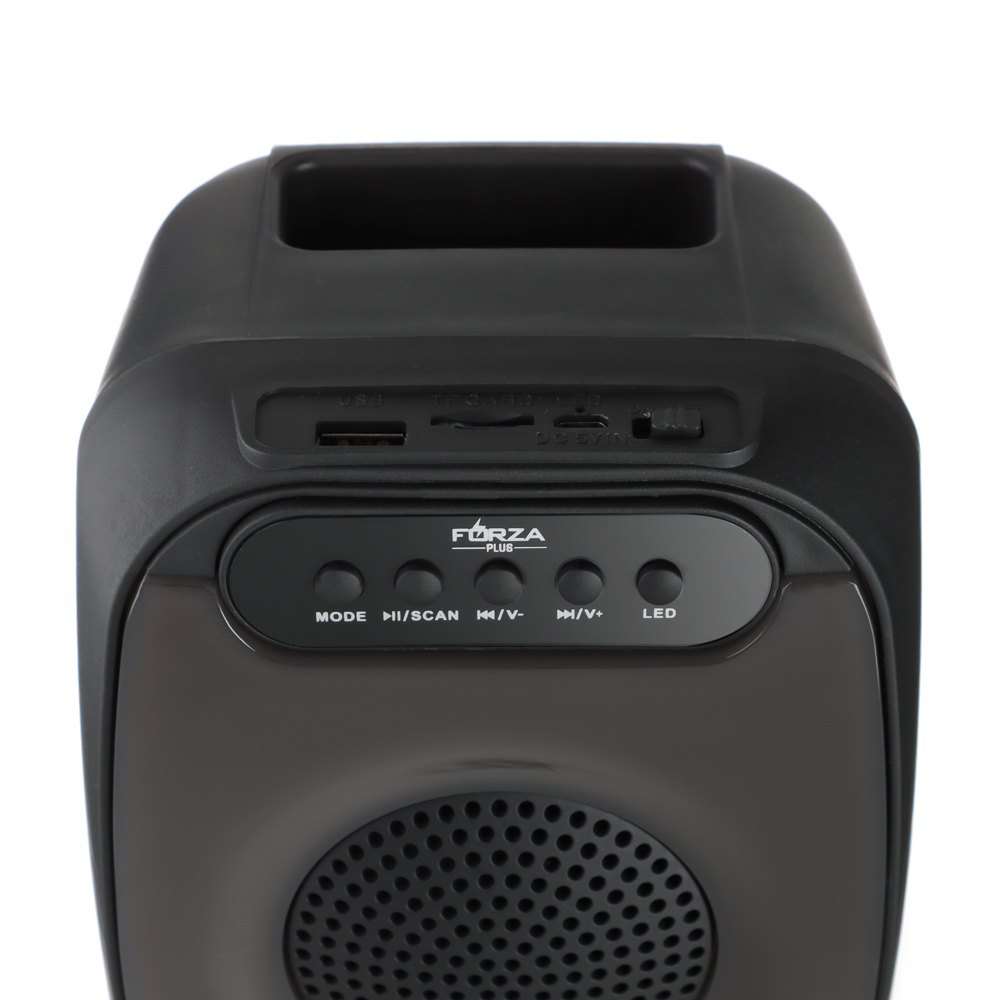 FORZA Колонка беспроводная, 5В, подсветка,1200 мАч,БТ,USB,Micro-SD,TWS,ВШГ 20x14x12см,чёрный,пластик - #5