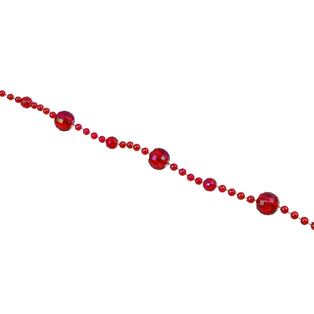 СНОУ БУМ Бусы декоративные 1,4x270 см, красный, 26-474 - #1