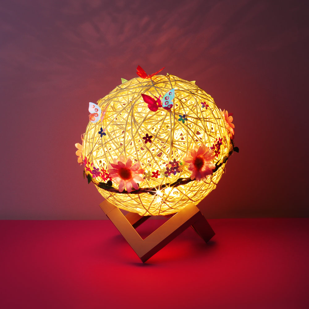 Светильник плетеный с бабочками, 16x20см, USB, пластик - #5