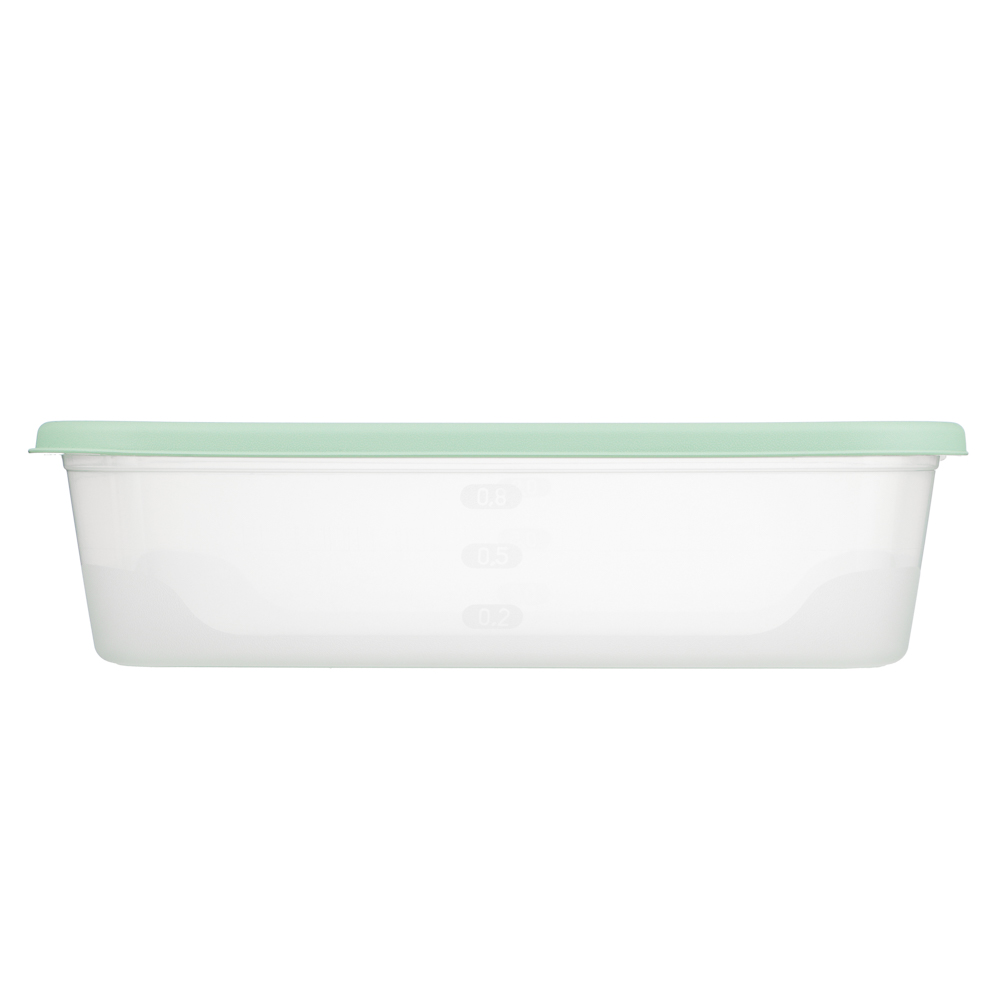 Набор прямоугольных контейнеров пищевых 3шт (1л; 1,7л; 2,7л), пластик - #6