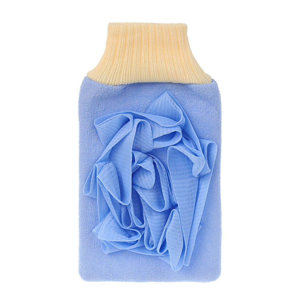 Мочалка варежка тм ЮL 2-х стороняя, РЕ, полиэстер, поролон, 23х13см, 3 цвета - #2