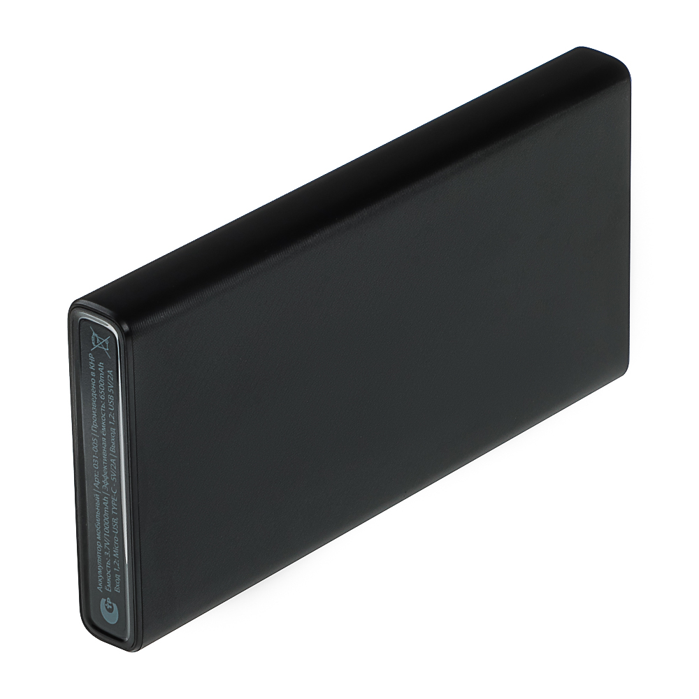 BY Аккумулятор мобильный, 10000 мАч, 2xUSB, 2А, пластик, черный - #8