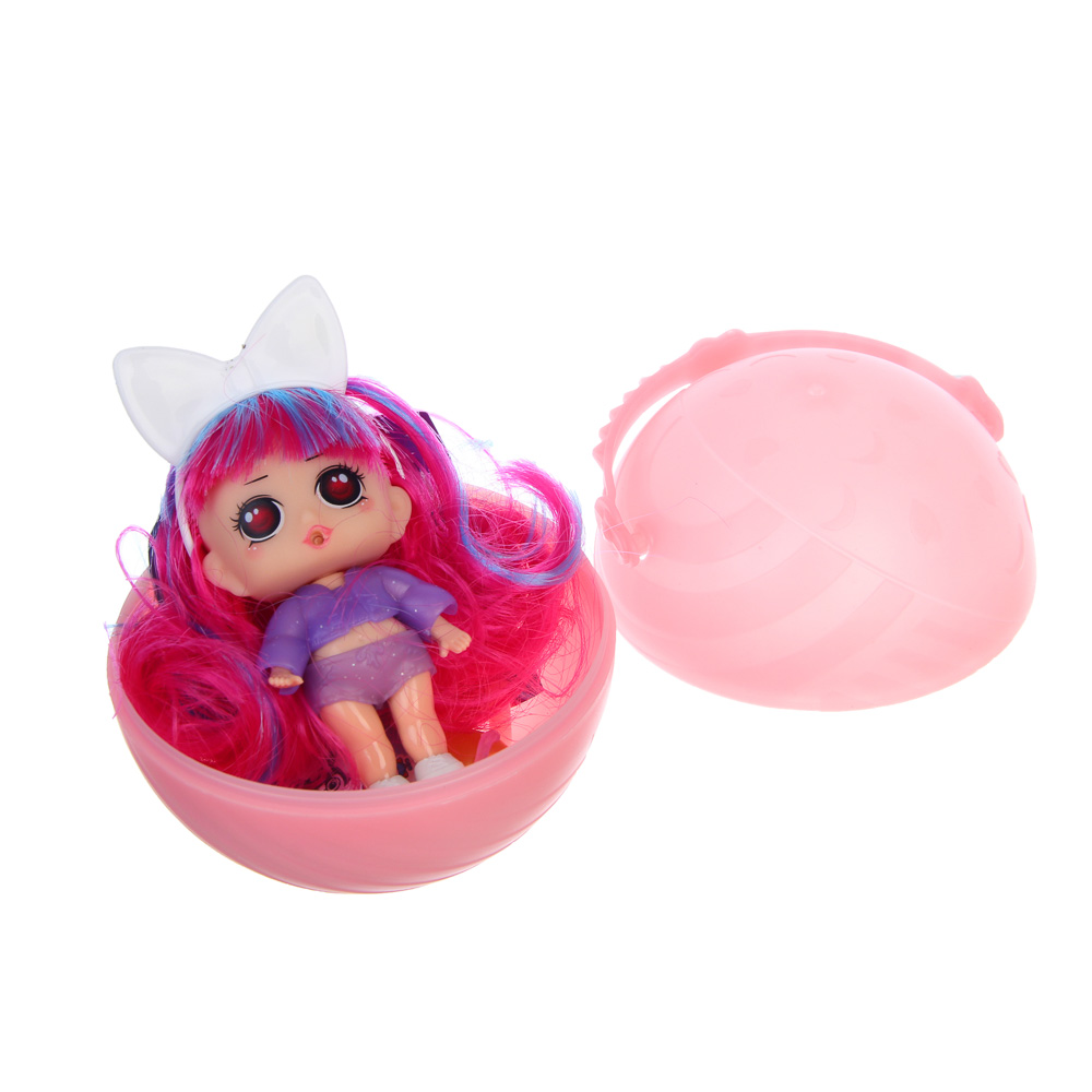 ИГРОЛЕНД Кукла-сюрприз в шаре-подставке, 7 пр., ПВХ, РР, 9,5х9,5х9,5см, 6 дизайнов - #6