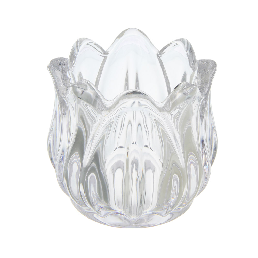 Подсвечник тм LADECOR "Цветок тюльпана" стеклянный, 7x7x6,7 см - #1