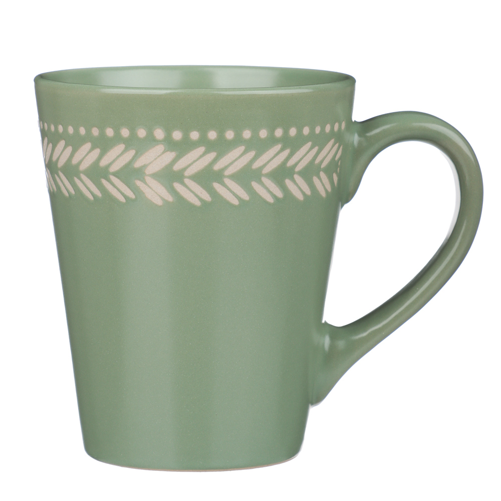 Кружка 330мл, тм MILLIMI Треция фисташковый, керамика - #1